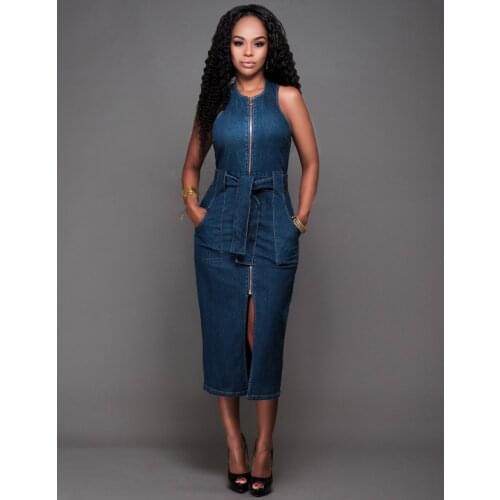 SQLYZAWN Fashion Denim Dresses