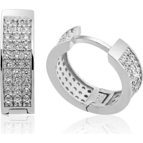 Tevuli 925 Sterling Silver Row Stone Ring Earrings