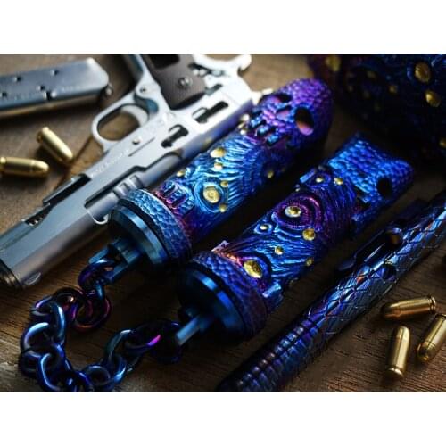 Titanium Skull Nunchaku Self-defense EDC Equipment Outdoor Decompression Tactical Nunchaku