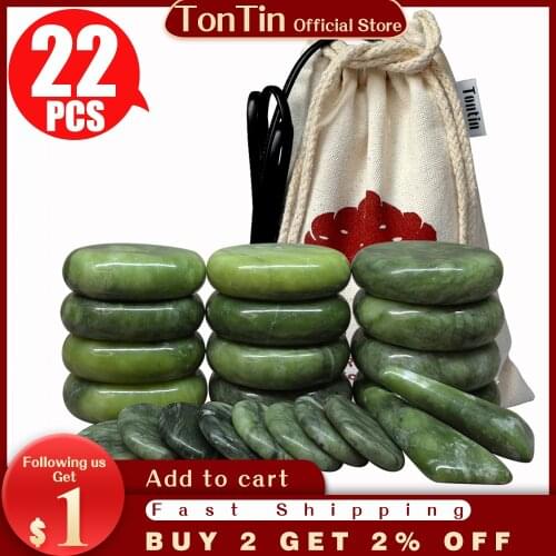 Tontin Jade Glazuur Hot Stone Massage Set Massager Terug Massageador Gezondheidszorg Stenen Voor Massage Wervelkolom Basalt