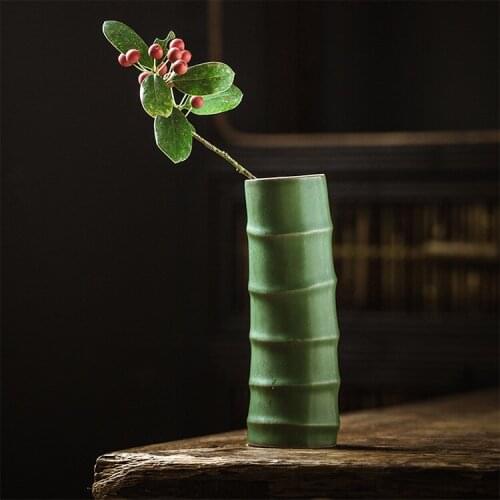 Traditional Chinese Style Terrarium Hydroponic Plant Vases Vintage Flower Pot Bamboo Plants Home Bonsai Home Decor