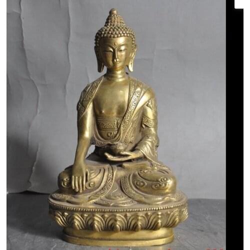 Zhmui8800626615++8" old tibet buddhism brass HEALING Medicine Buddha sakyamuni Shakyamuni statue