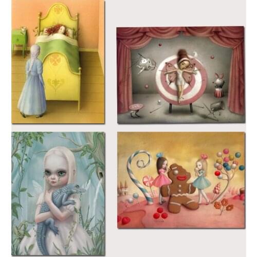 Mark Ryden Mark Ryde 1 Panel Abstract Wall Art Oil Painting Poster Canvas Painting Print for Living Room Home Decor 21