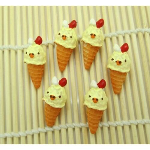 10Pcs Ice Cream Resin Decoration Crafts Kawaii Bead Flatback Cabochon Fridge Magnet Scrapbook DIY Accessories Buttons