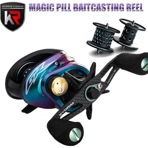 100% Original 2021 Mini Wheel Bait Casting Fishing Coil For Trout Bass 159g MAGIC PILL Dual Spools Baitcasting Reel Ultralight