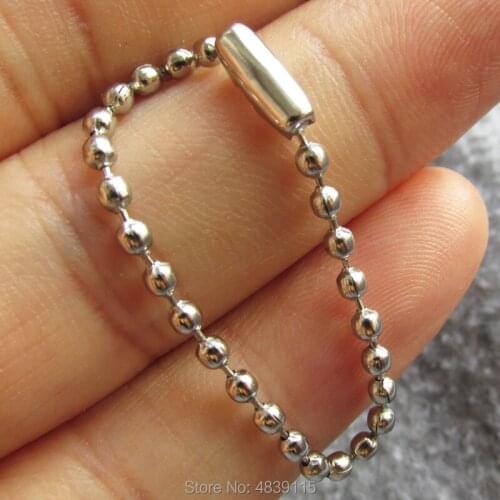 1000pcs/lot Stainless Steel Bead Ball Chains Length 10cm Suitable for Pet Identy Tags and Small Pendants
