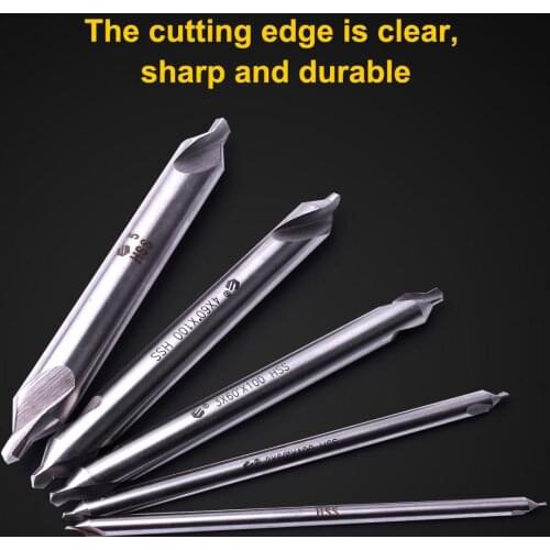 5Pcs 1/2/3/4/5mm HSS Double-ended Center Drill Countersink Bit Set Lathe Mill Tool Standard 60 Degree Angle Bit