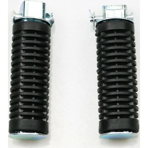 Black Retro Vintage Rubber Rear Footpegs Foot Pedals Footrests For Honda CG125