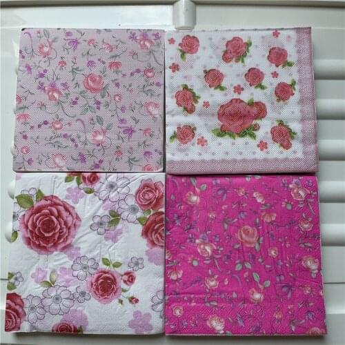 Decoupage table paper napkins elegant tissue vintage towel flower dot striped birthday wedding party home beautiful decor 20