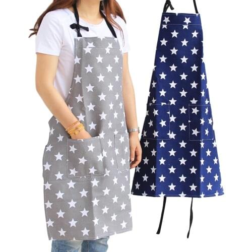 1Pcs Striped Waterproof Polyester Apron Woman Adult Bibs Home Cooking Baking Coffee Shop Cleaning Aprons Kitchen Accessory