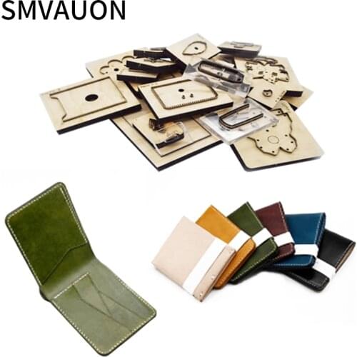 SMVAUON Wallet Mold Diy Making Handmade Gift Handmade Wallet Cutting Mold Wooden Mold Handmade Leather Punching Set