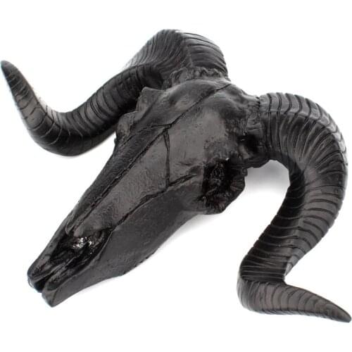 Animals Head Skull Wall Hanging Ornament Cow Goat OX Bull Long Horn Resin Figurines Sculpture Crafts Bar Office Home Decor Gift