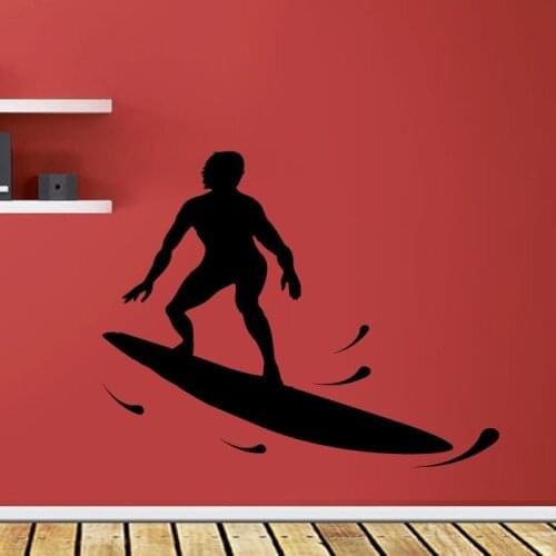 Artistic Water Skiing Wall Decal Living Room Waterproof Custom Color Available Wall Art Stickers Vinyl diy Mural Wallpaper