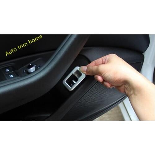 LAPETUS ABS Pearl Chrome Rear Door Trunk Switch Cover Trim 1 Pcs For Audi A4 A5 B9 2016 - 2020 Interior Kit Auto Accessories