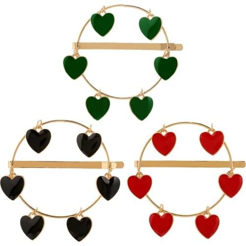 Miss FoUrSy New Unique Hairpin Retro Alloy Dripping Love Hairpin One Word Clip Punk Hair Pins Accessories for Women