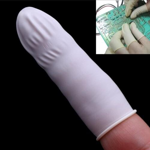 100pcs Disposable Latex Rubber Finger Cots Sets Fingertips Protector Gloves New J6PF