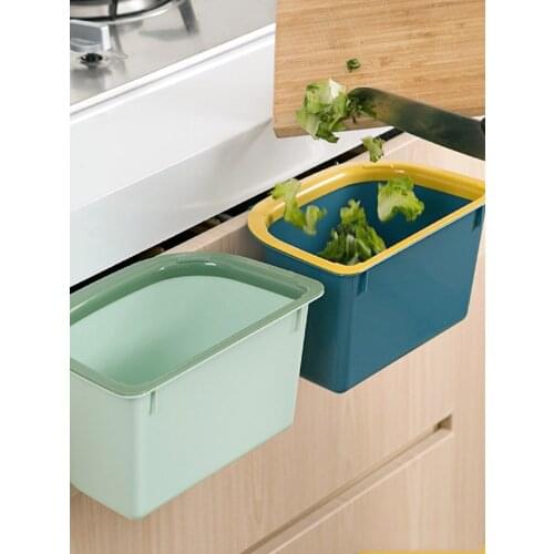 Wall Mounted Folding Waste Bin Kitchen Cabinet Door Hanging Trash Bin Garbage Car Trash Can Wall Mounted Foldable Cleaning new