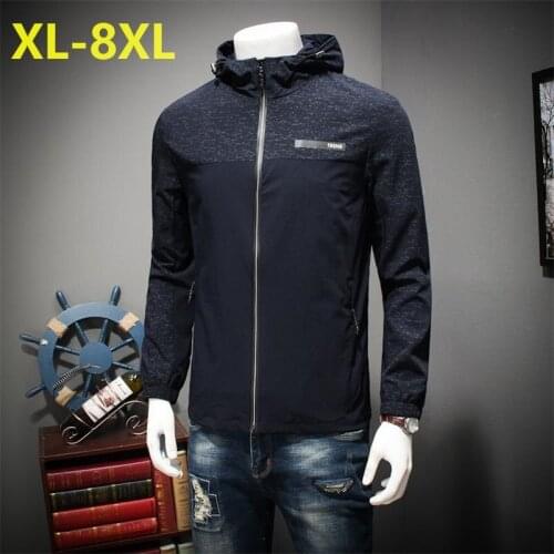 PLUS SIZE 10XL 8XL 6XL 5XL new arrival jackets men brand-clothing autumn spring black hooded coat male top quality windbreaker