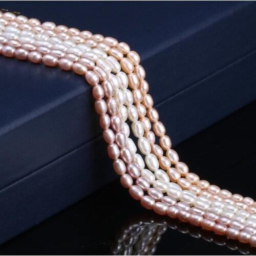 New natural freshwater pearl white and pink irregular pearl beads used for jewelry making DIY bracelet necklaceSize 4-4.5mm