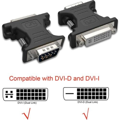 10pcs DVI Female to VGA male adapter DVI-D dual link 24+1 ADAPTOR Converter