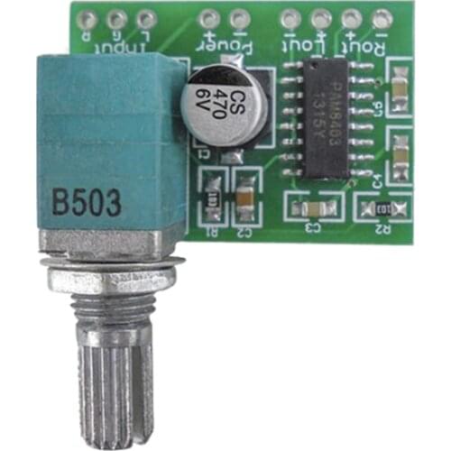 PAM8403 mini 5V digital power amplifier board with switch potentiometer can USB power supply
