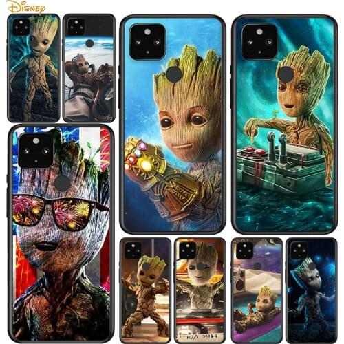 Groot Marvel Avengers Shockproof Cover for Google Pixel 5 5A 4 4A XL 5G Black Phone Case Shell Soft Fundas Coque Capa