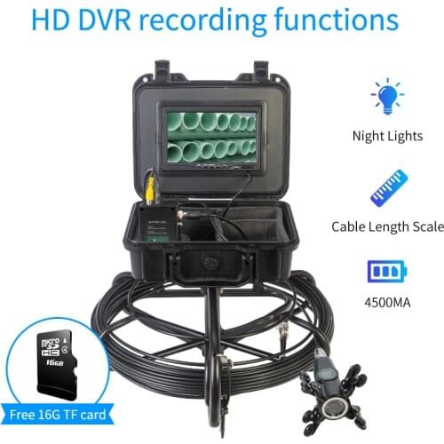 Pipeline Detection Borescope System Cable Length Scale Wifi and Video Recorder Endoscope Camera 42mm Dual Lens 5.55mm 20m Cable