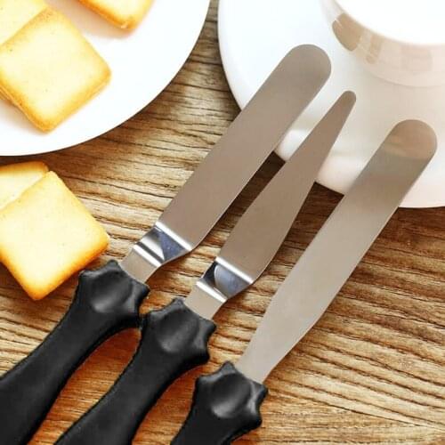 3pcs/set Stainless Steel Cream Spatula Cake Scraper Smoother Palette Knife Cake Decorating Smooth Tool