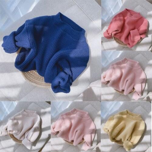 Toddler Girl Sweater Fashion Pullover Autumn Winter Girls Warm Knitted Tops Loose Children Casual Candy Color Clothing