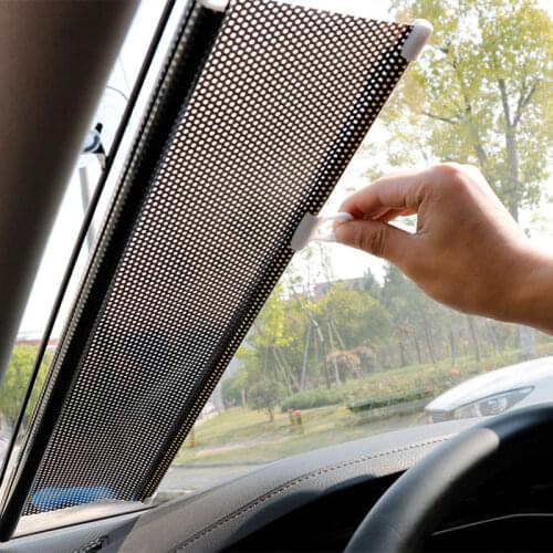 Convenient Car Window Sunshade Cover UV Protect Automatic Roller Blind Sun Shade Curtain Retractable With Sucker Car Accessories