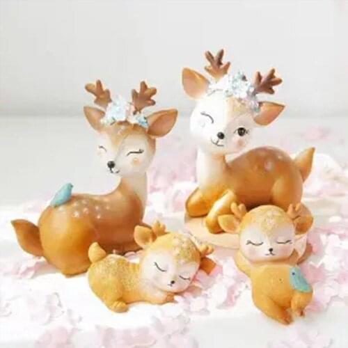 Nordic Style Cute Cartoon Animal Sika Deer Gift Boys Girls Decorations For Home Accessories Ornaments