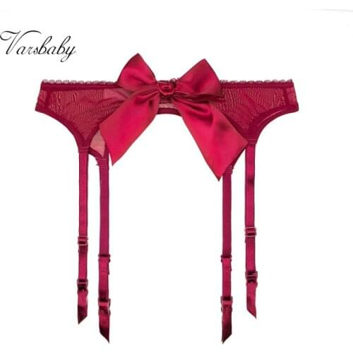 Varsbaby Sexy Transparent Solid Garter S M L XL XXL Big Bow Garters