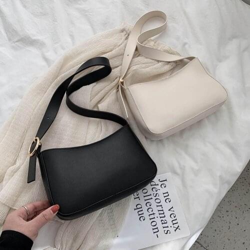 Vintage PU Leather Women Handbags Solid Color Elegant Female Retro Shoulder Bags Lady Small Shopping Travel Totes Handbags 2021