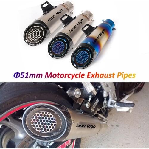 Motorcycle Exhaust Pipe 51mm 61mm Carbon Fiber Stainless Steel Moto Muffler for Kawasaki Z900 Z800 Z750 CBR600RR R6 FZ6 GSXR 600
