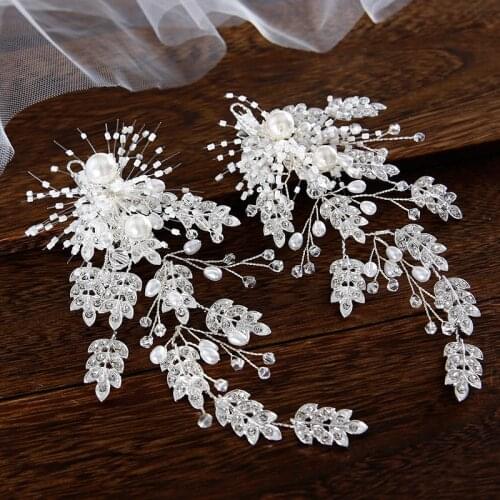 High Quality Alloy Flower Hair Pins for Bridal Crystal Hair Clip Bride Headwear Wedding Hair Accessories
