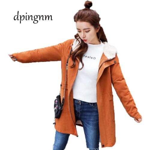 Women Fashion Parkas Winter Jackets Coats Hooded Collar Casual Long Parkas Cotton Wadded Laidies Overcoat