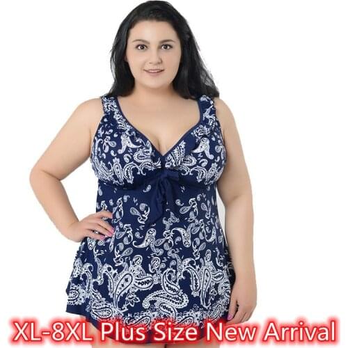 Summer Plus Size Swimsuit For Women Super Large Size 8XL Bathing Suit Floral Print Beach Wear for Women Push Up Bikinis 2021 New