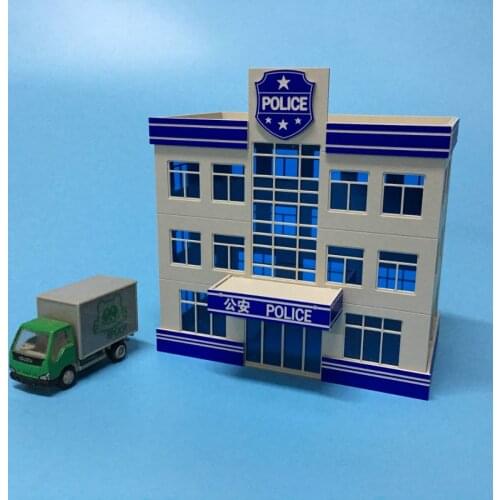 1/87 HO scale plastic police station for ho train model sandbox construction assembling layout