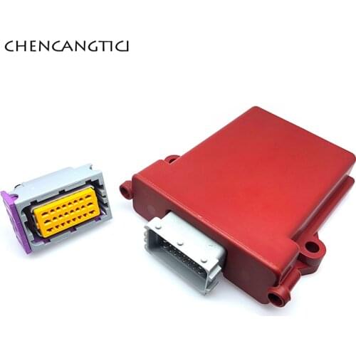 1 Set 24 Pin Way Auto Plastic Ecu Pcb Enclosure Box Shell With Fci Male And Female Connector Socket