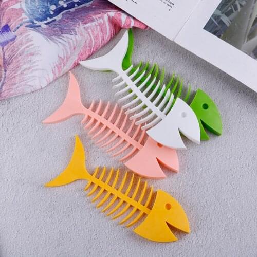 1Pcs fish Box Saver traveling Portable Dish Soap Shelf Creative Silicone Soap Box Fish Bone Shape Holder for Bathroom Kitchen