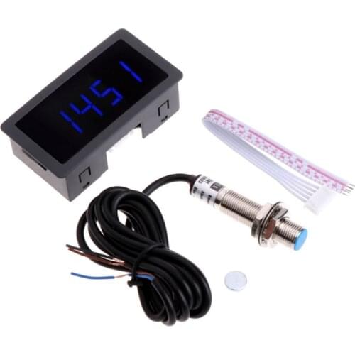 4 Digital LED Tachometer RPM Speed Meter+Proximity Switch Sensor NPN 12V 9999RPM wholesales