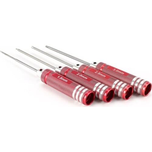 4pcs Hex Screwdriver Set 1.5 2.0 2.5 3.0mm White Steel Tools Kit For RC Helicopter HSP Traxxas Car Racing Drone Aircraft