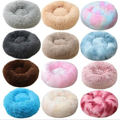 ADEWEL Dog Beds For Medium Dogs Fleece Comfortable Puppy Kennel Pet Cat Bed Sofas Soft Long Plush Beds For Small Chihuahua Pets