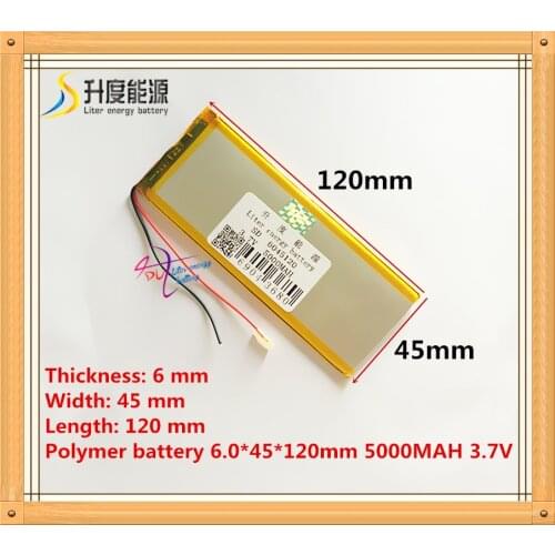 The tablet battery 3.7V 5000mAH 6045120 Polymer lithium ion / Li-ion battery for tablet pc battery