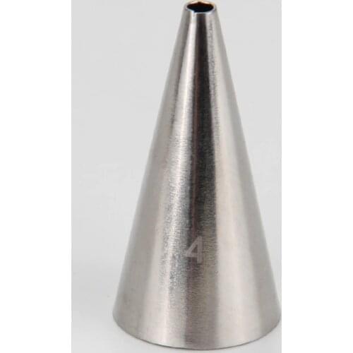 Free Shipping Stainless Steel Icing Tips Round Piping Nozzle DIY Writing Icing Tips Cake Decorating Piping Tips#4