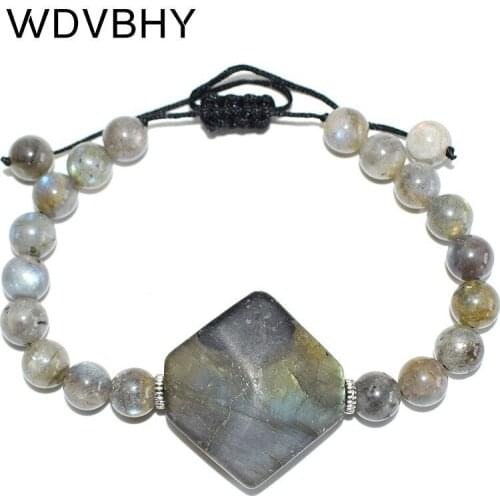 Free Shipping Motorcycle Ethnic Bracelet Luxury Jewelry Natural Elongated Stone Bohemian Hand Chain