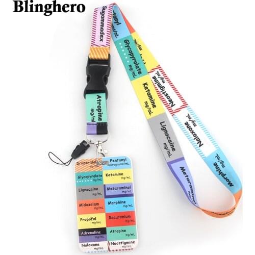 CB113 Cute Cartoon Lanyard Student Doctors Nurse Button ID Name Card Badge Holder Key Ring KeyChain School Office Supply
