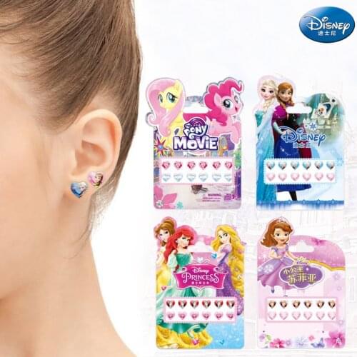 Disney Frozen Elsa Anna 3D Earrings Stickers Princess Sophia Mickey Minnie Kids Makeup DIY Toys Nail Stickers Girls Toys