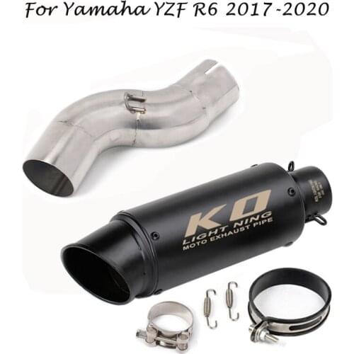 For Yamaha YZF R6 2017-2020 Motor Exhaust Escape Tips Muffler Tail Tube Mid Link Connect Pipe Slip On