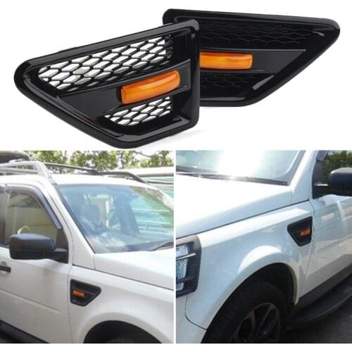 Door Side Vent Mesh Grille with Side Marker Light for Land Rover Freelander 2 LR2 2006-2016